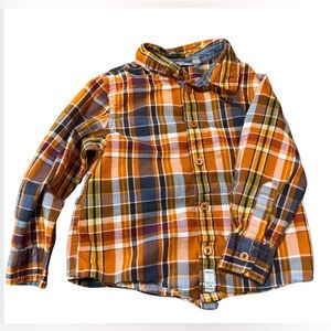 322. Brown & black plaid button up size 24-30m